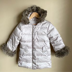 Gap 3T Toddler Puffer Coat with Removable Faux-Fur Trim
